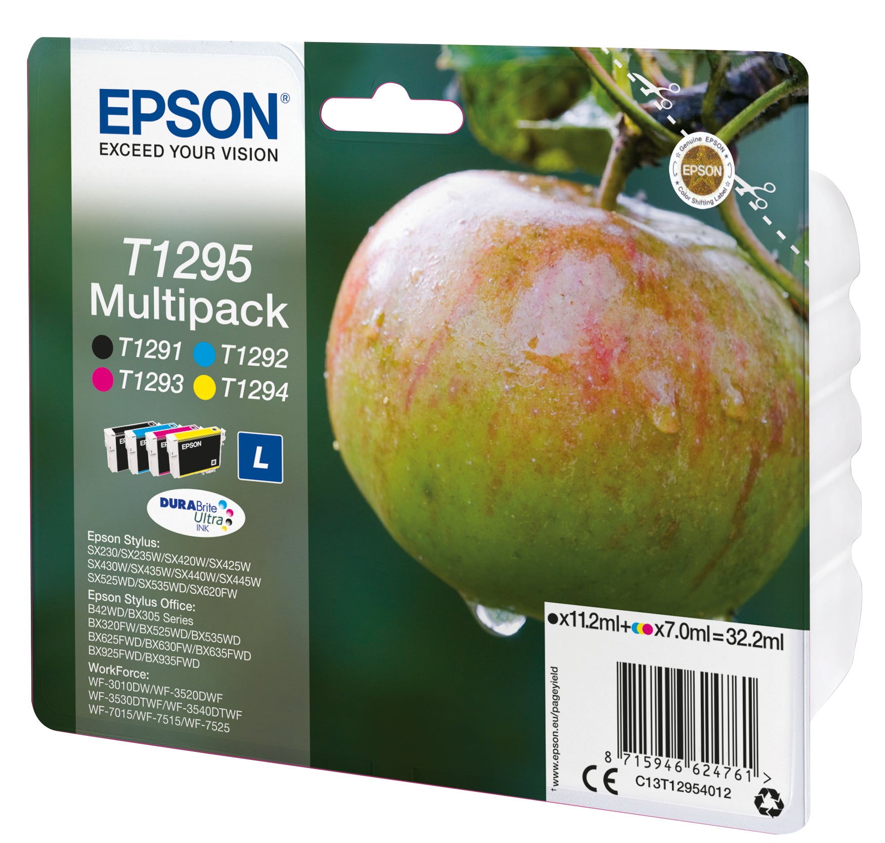 Epson Apple Encre DURABrite Ultra multipack 4 couleurs Pomme T1295