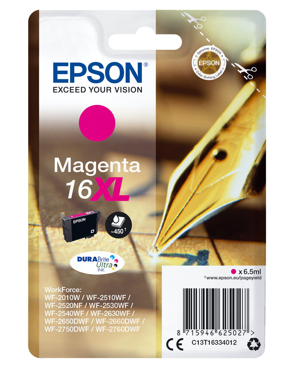Epson Pen and crossword Singlepack Magenta 16XL DURABrite Ultra