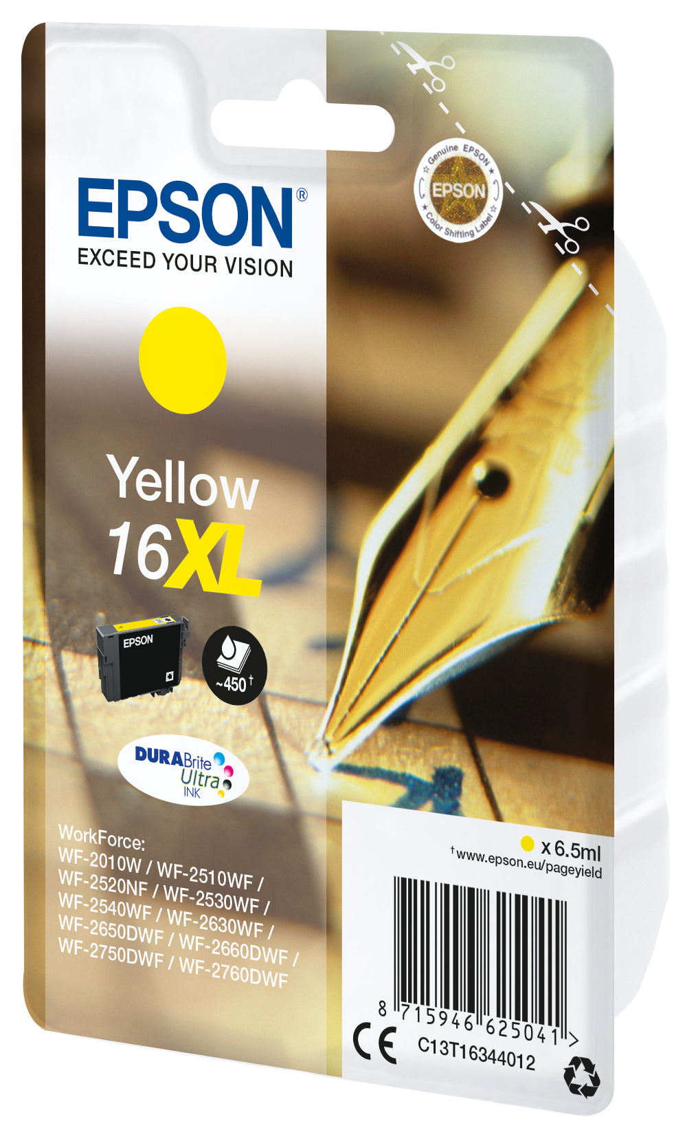 Epson Pen and crossword Singlepack Yellow 16XL DURABrite Ultra