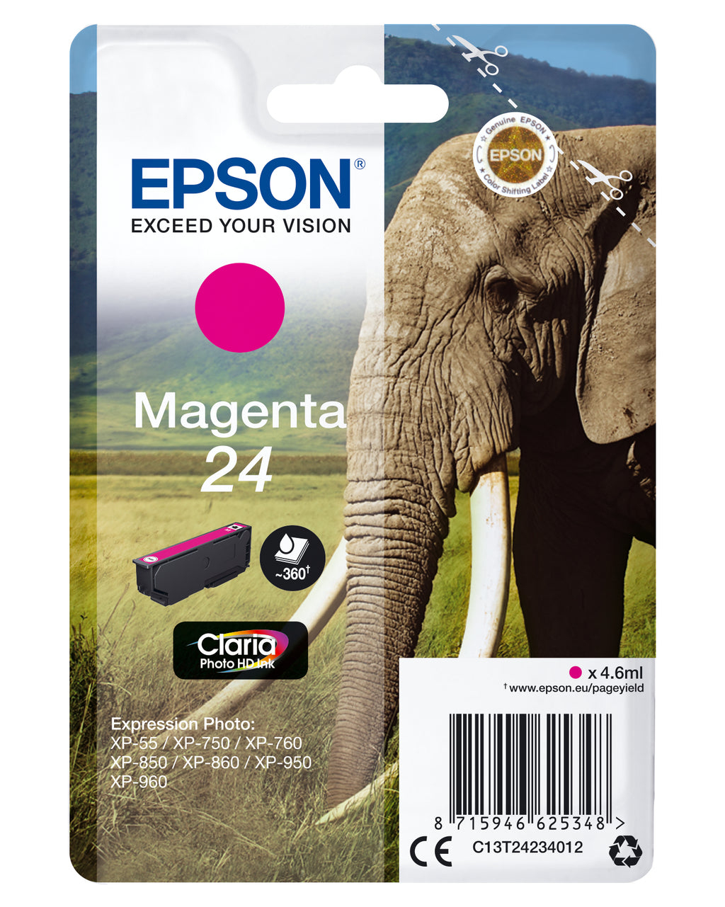 Epson Elephant Cartouche "Eléphant" - Encre Claria Photo HD M