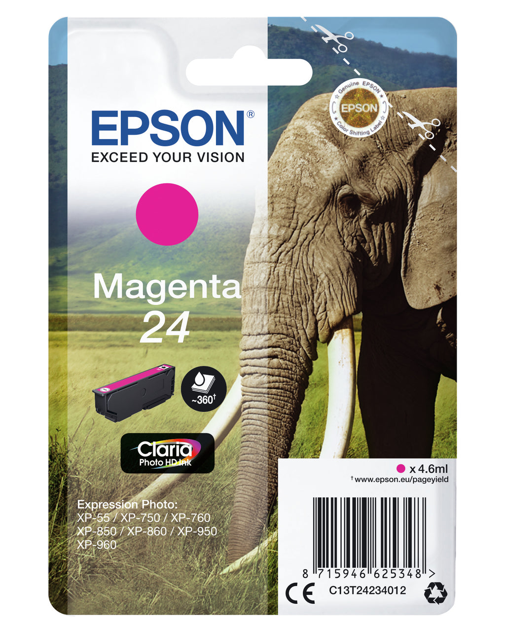 Epson Elephant Cartouche "Eléphant" - Encre Claria Photo HD M