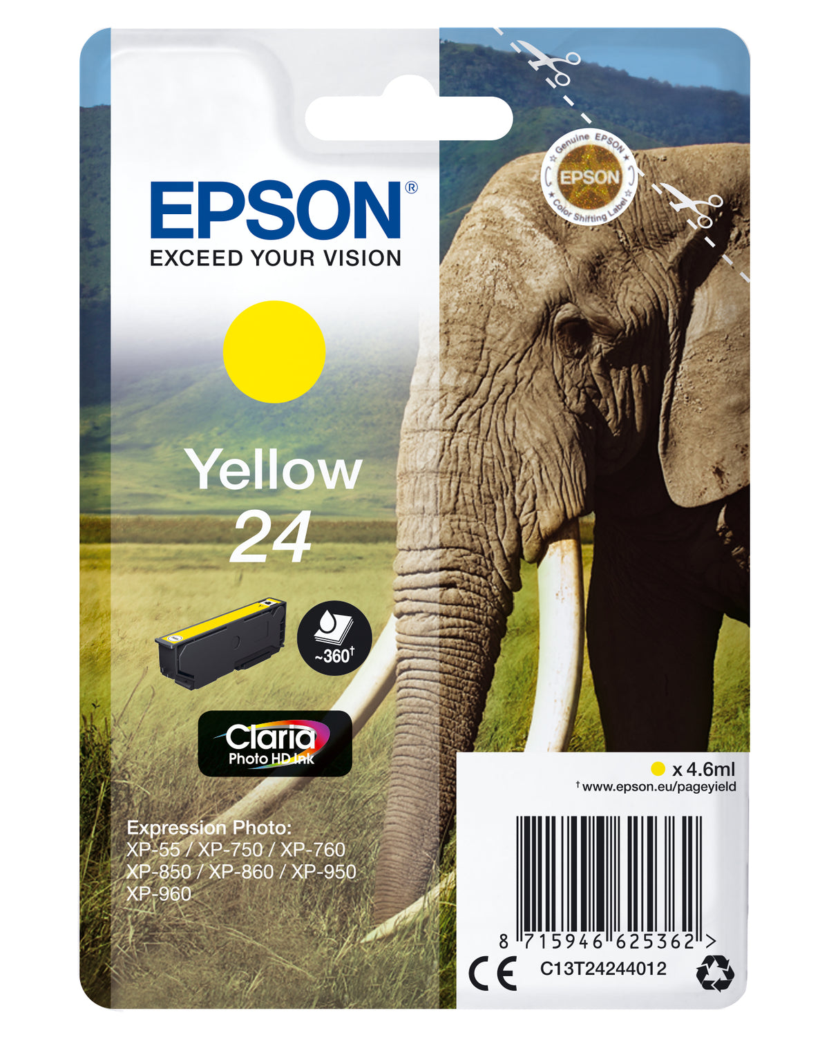 Epson Elephant Encre jaune Claria Photo HD Éléphant 24