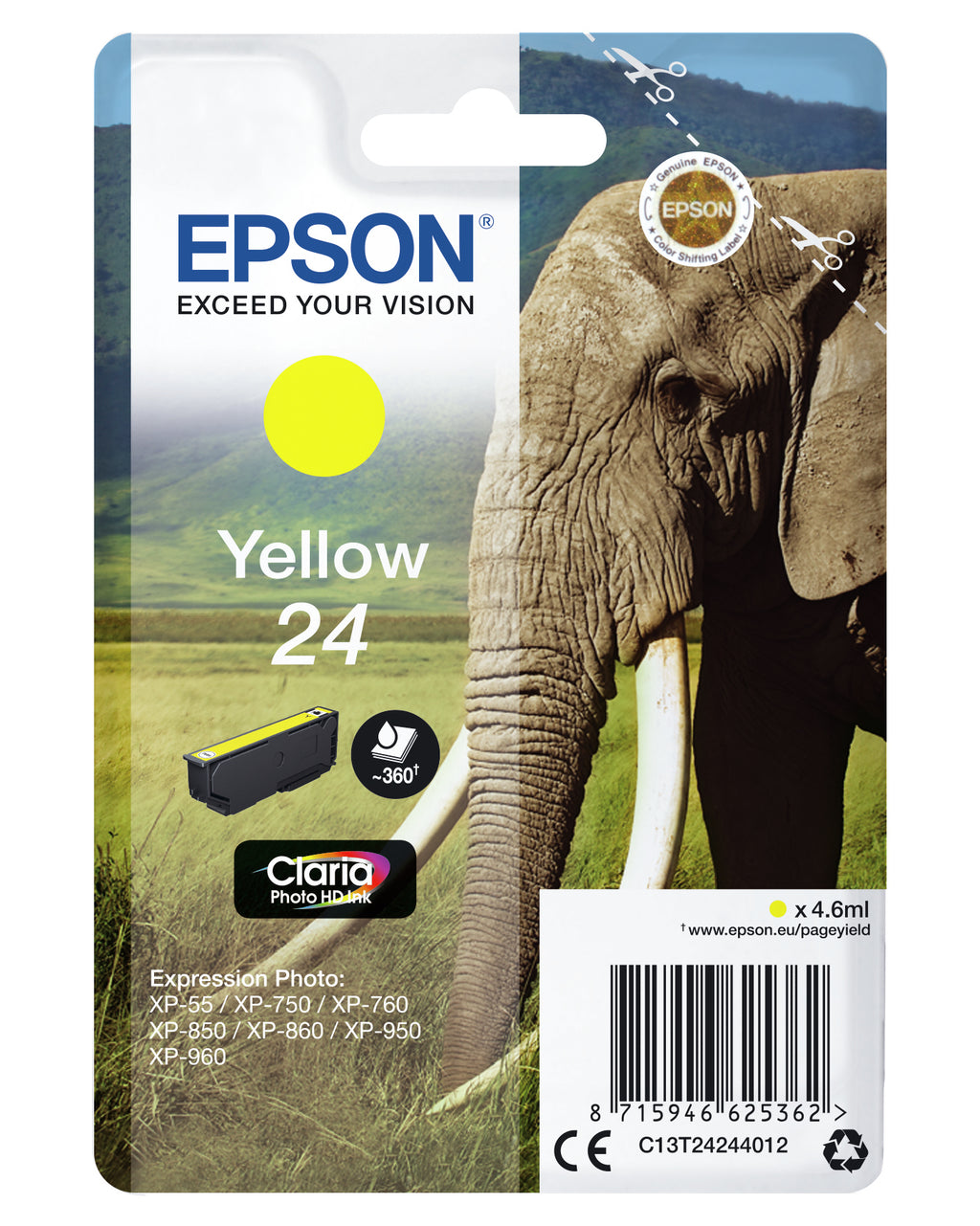 Epson Elephant Encre jaune Claria Photo HD Éléphant 24