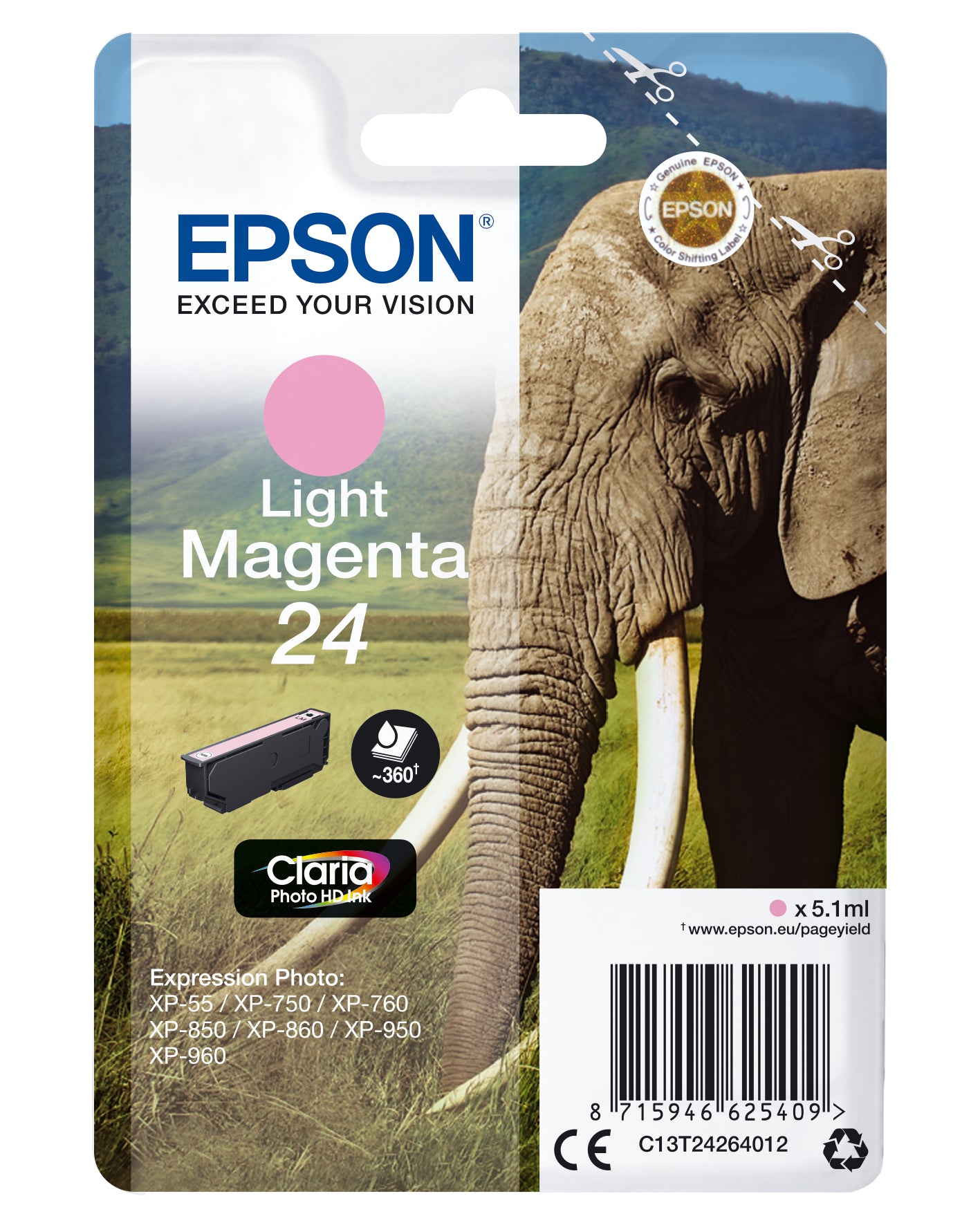 Epson Elephant Cartouche "Eléphant" - Encre Claria Photo HD Mc