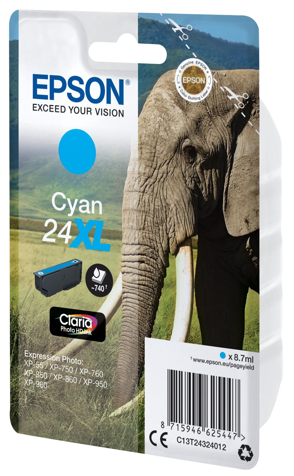 Epson Elephant Cartouche "Eléphant" - Encre Claria Photo HD C (XL)