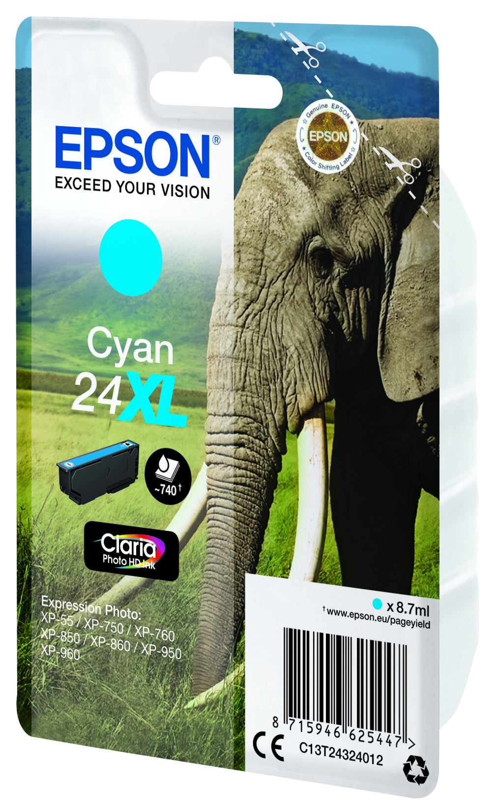 Epson Elephant Cartouche "Eléphant" - Encre Claria Photo HD C (XL)