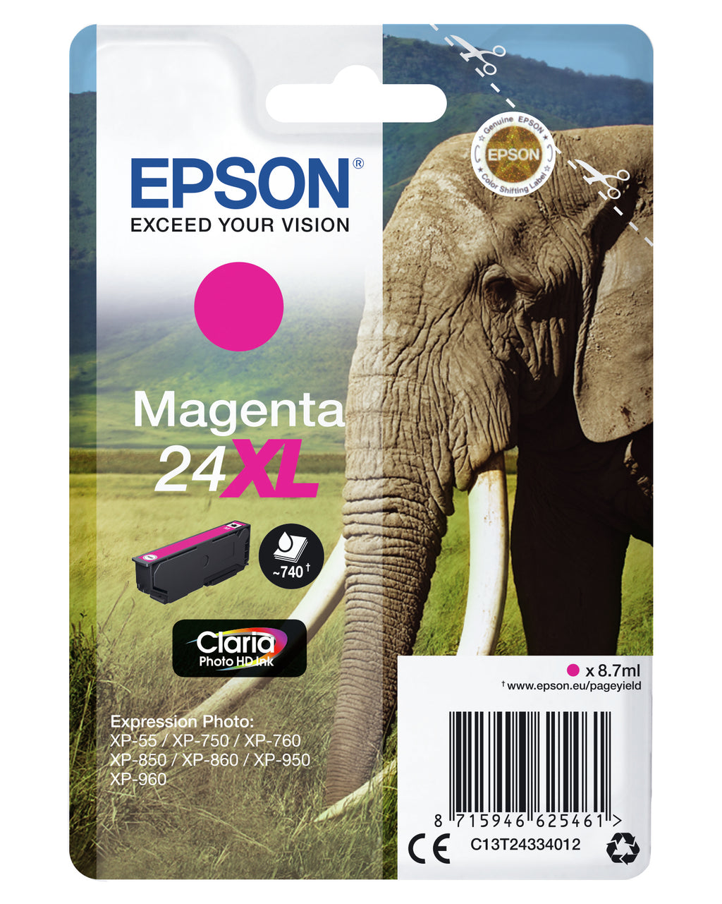 Epson Elephant Cartouche "Eléphant" - Encre Claria Photo HD M (XL)