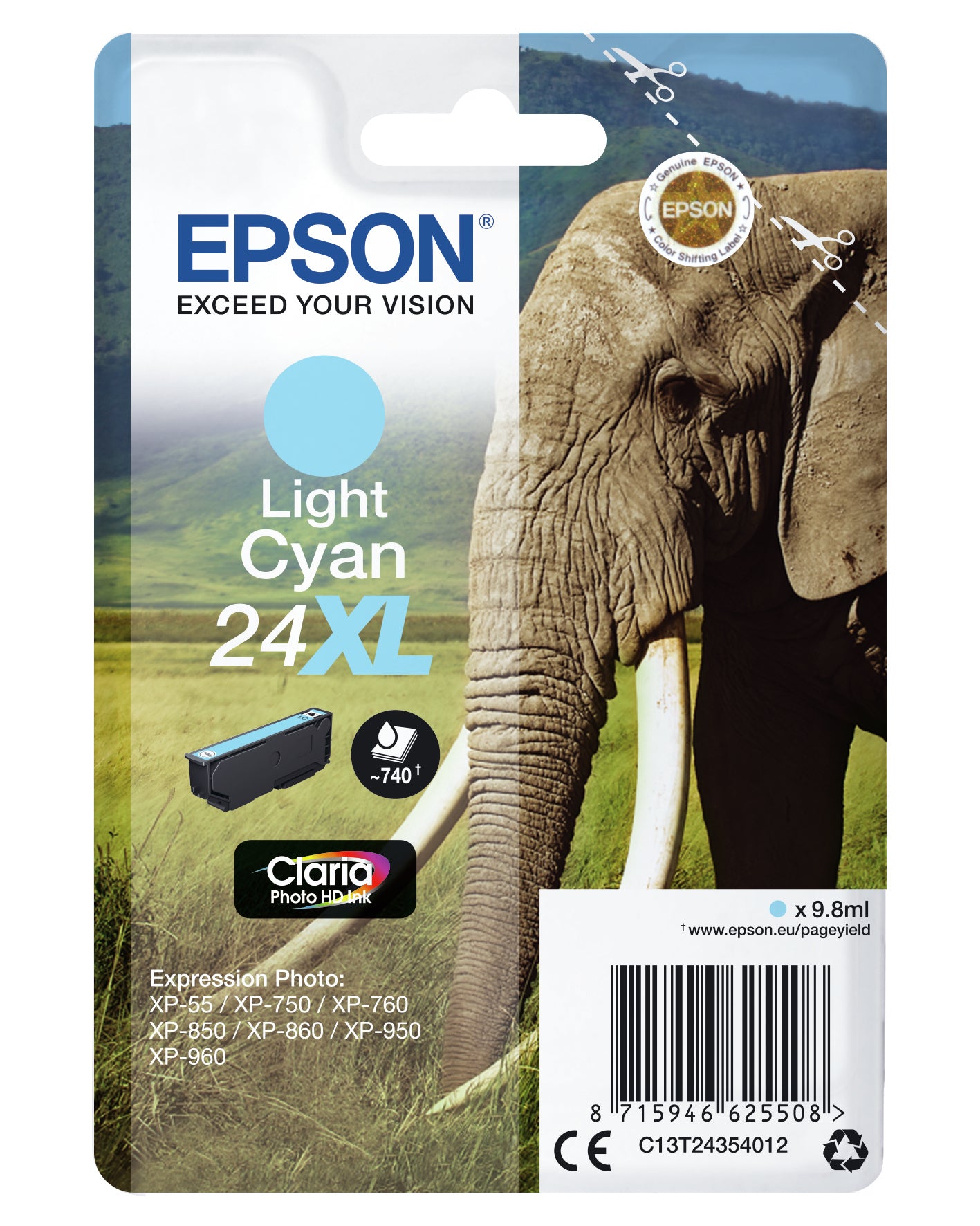 Epson Elephant Cartouche "Eléphant" - Encre Claria Photo HD Cc (XL)
