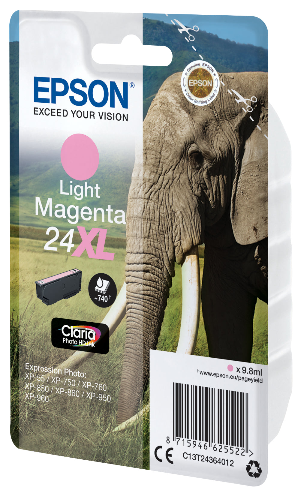Epson Elephant Cartouche "Eléphant" - Encre Claria Photo HD Mc (XL)