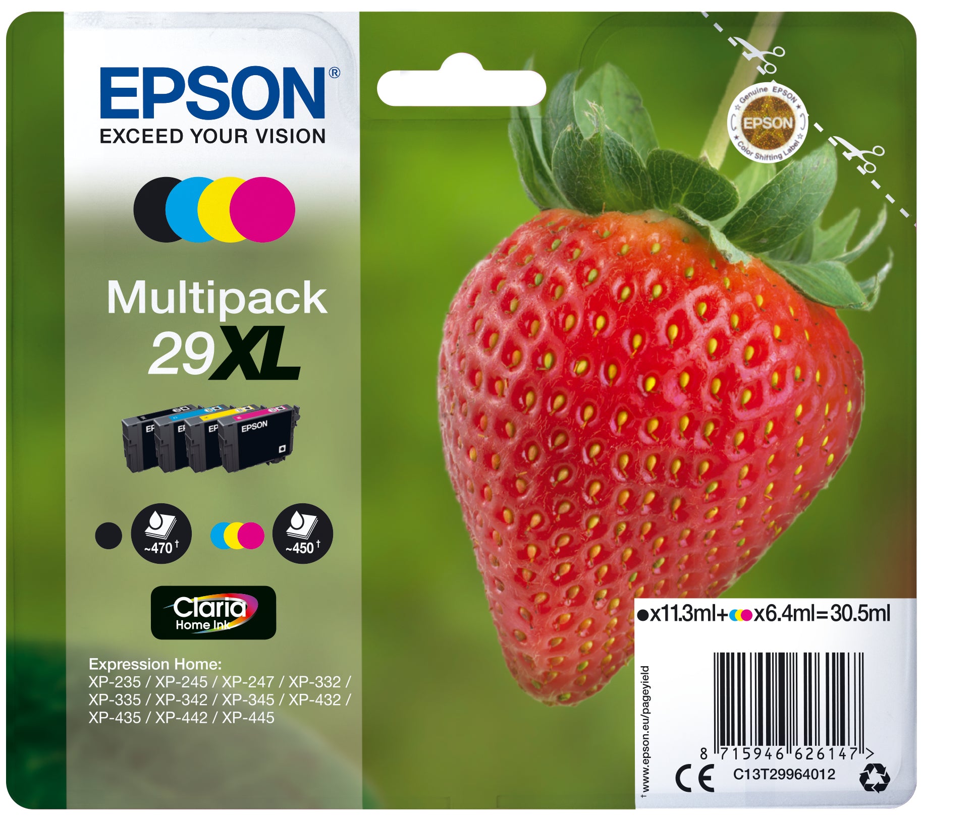 Epson Strawberry Multipack "Fraise" 29XL - Encre Claria Home N,C,M,J