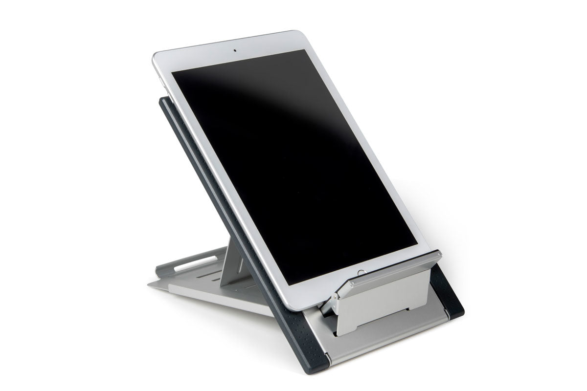 Support pour Ordinateur Portable et Tablette, Aluminium, Noir et Argent