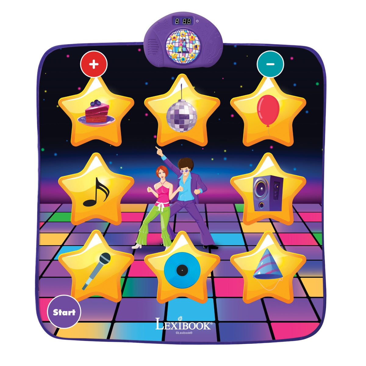 Lexibook Tapis de Danse Électronique Lumineux Bluetooth 6 Jeux Inclus