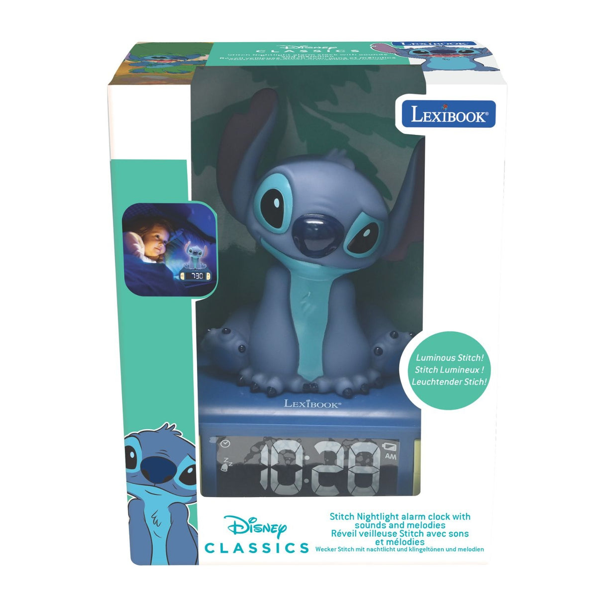 Lexibook Radio reveil veilleuse 3D Stitch
