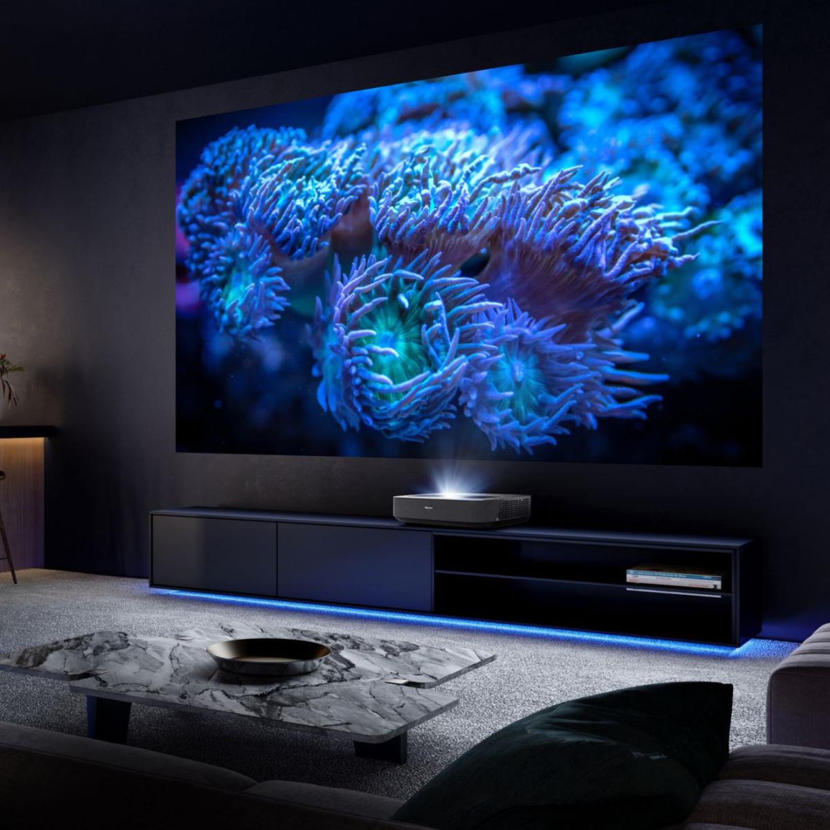 Hisense PL1SE projecteur TV Projecteur à focale ultra courte 2100 ANSI lumens UHD 4K (3840x2160) Noir, Gris foncé