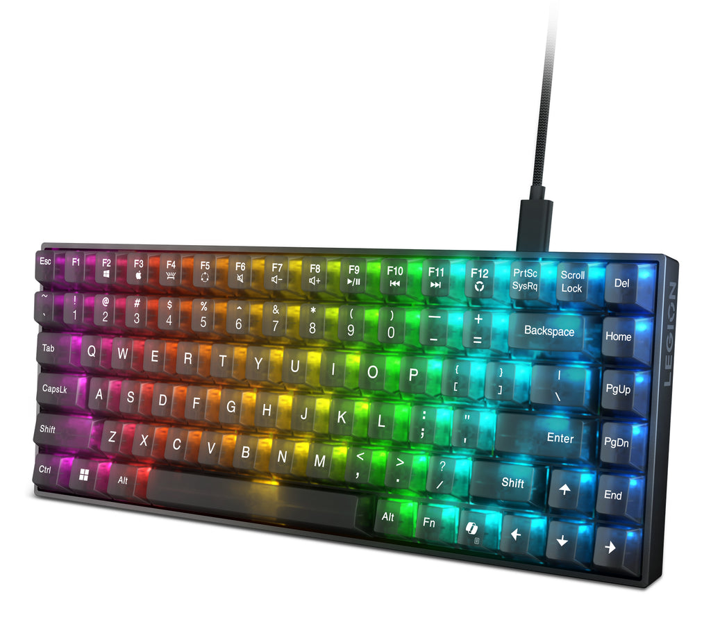 Lenovo Legion K510 Mini Pro clavier Gaming USB Anglais américain Noir, Transparent