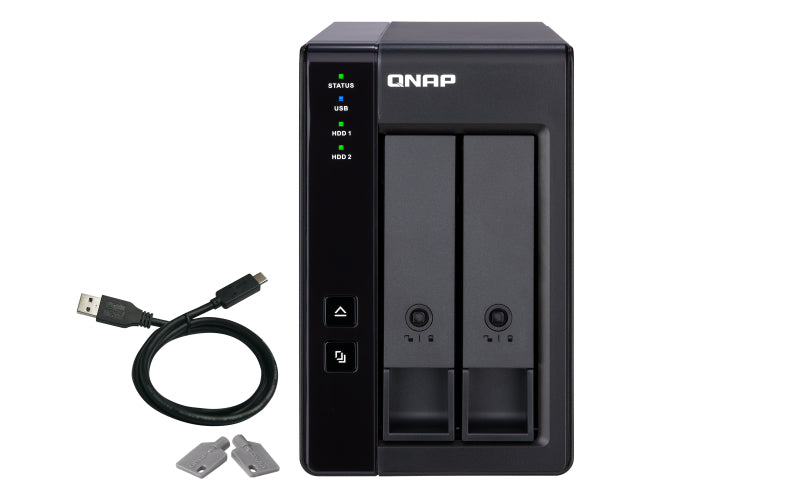 QNAP TR-002 Boîtier de Stockage RAID pour Disques Durs et SSD 2,5/3,5 pouces, Noir