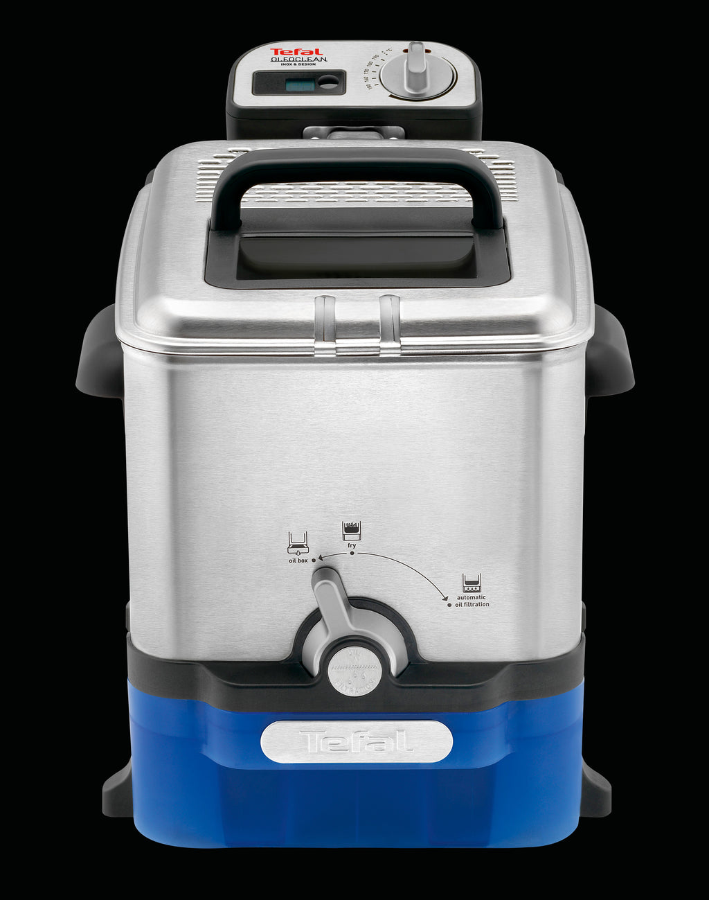 Tefal Oleoclean Pro Inox & Design FR8040, Friteuse 3,5 L, 2300 W, Noir et Acier Inoxydable