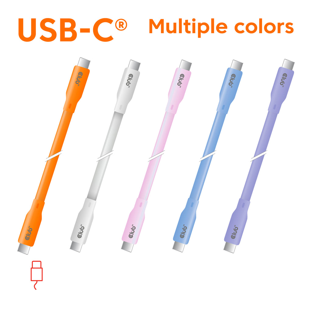 CLUB3D Câble USB4 Gen 2x2 USB-C vers USB-C, 20 Gbit/s, 240W, 2m, Orange
