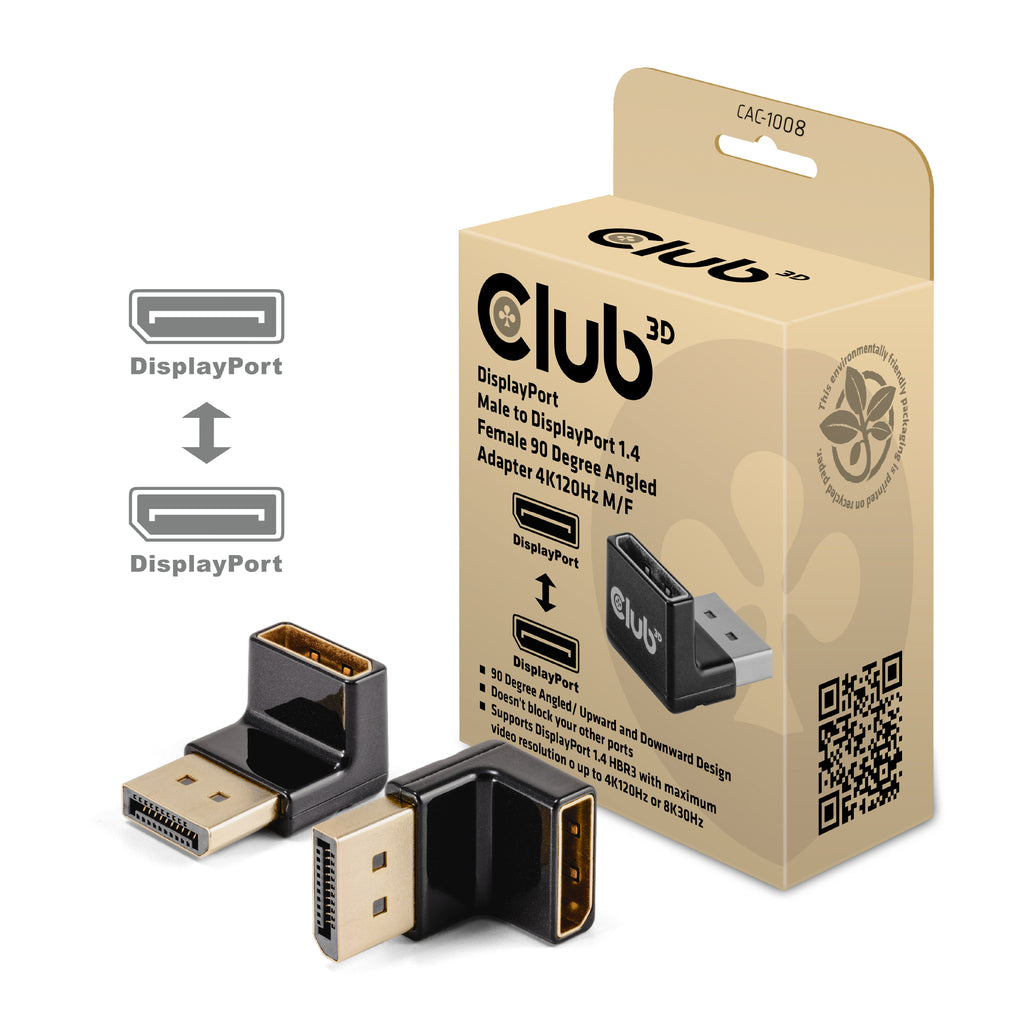 CLUB3D CAC-1008 Adaptateur Changeur de Genre DisplayPort, Noir