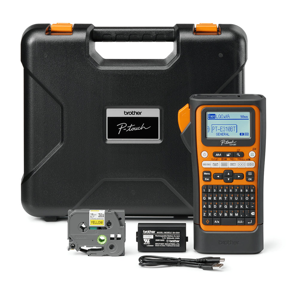 Brother PT-E310BTVP imprimante pour étiquettes Transfert thermique 180 x 180 DPI 20 mm/sec Avec fil &sans fil HSE/TZe Bl