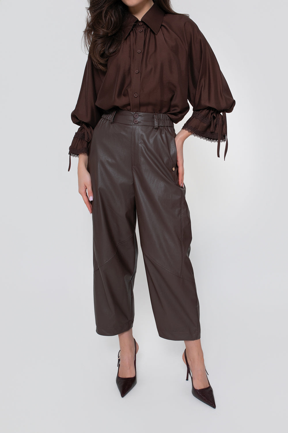 Pantalon pour femme en simili cuir