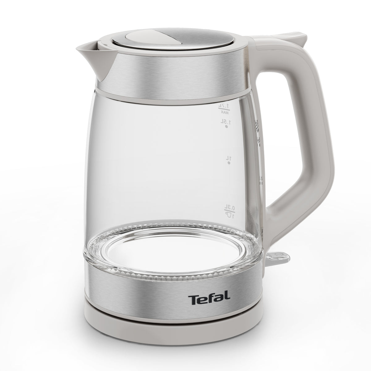 Tefal Glass Kettle KI605B30 bouilloire 1,7 L 2200 W Gris, Argent, Transparent