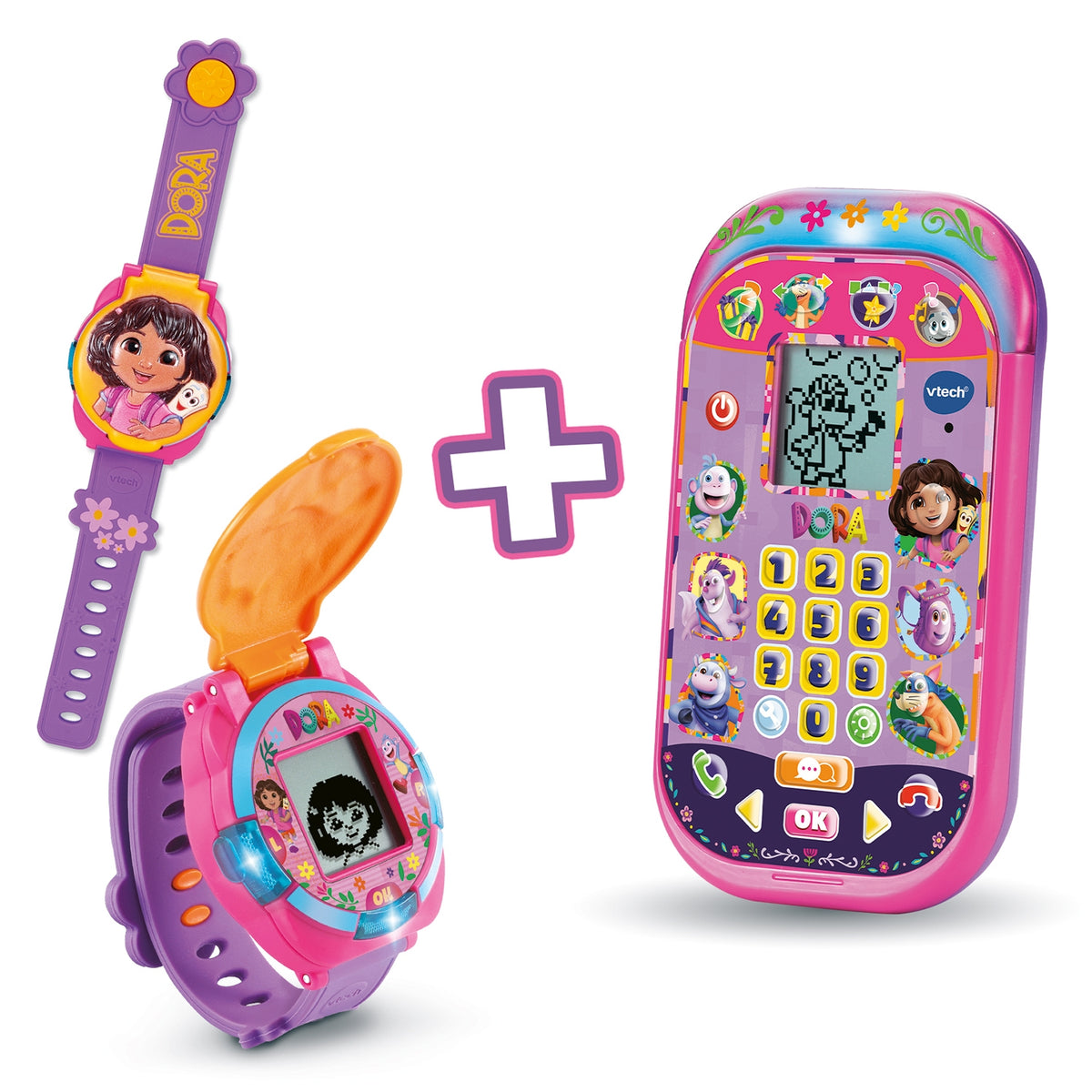 Vtech Bundle Dora montre et smartphone intéractifs