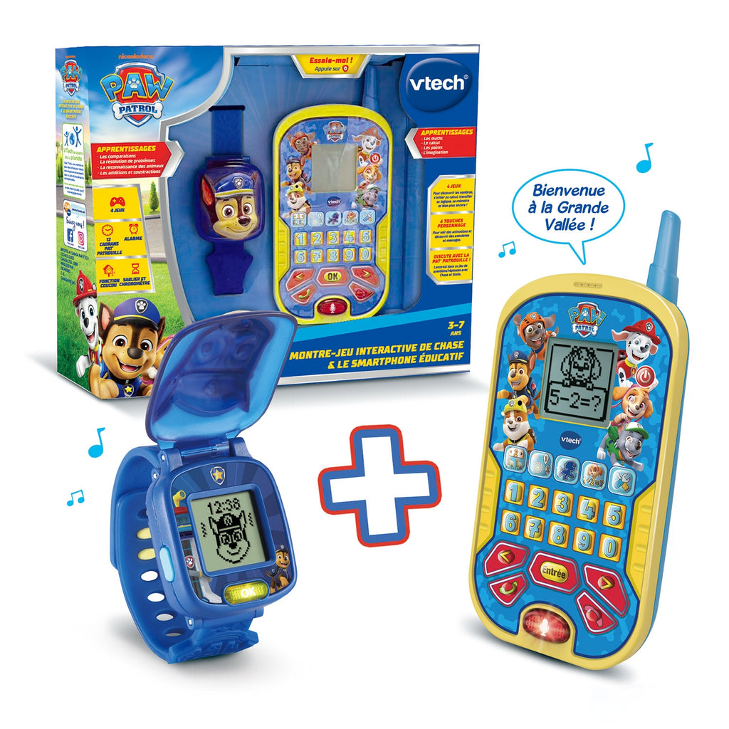 Vtech Montre-Jeu Interactive de Chase & Smartphone Pat' Patrouille