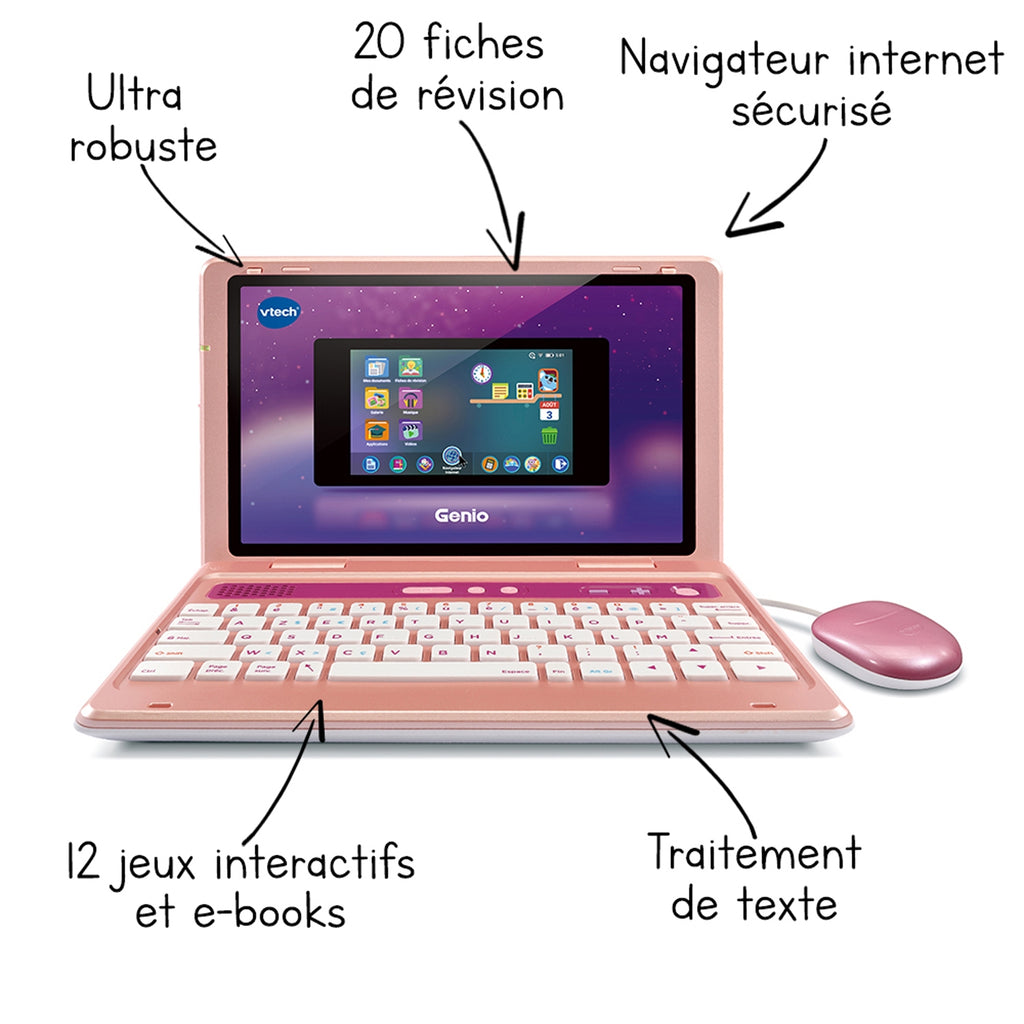 Vtech Genio mon premier vrai ordinateur rose