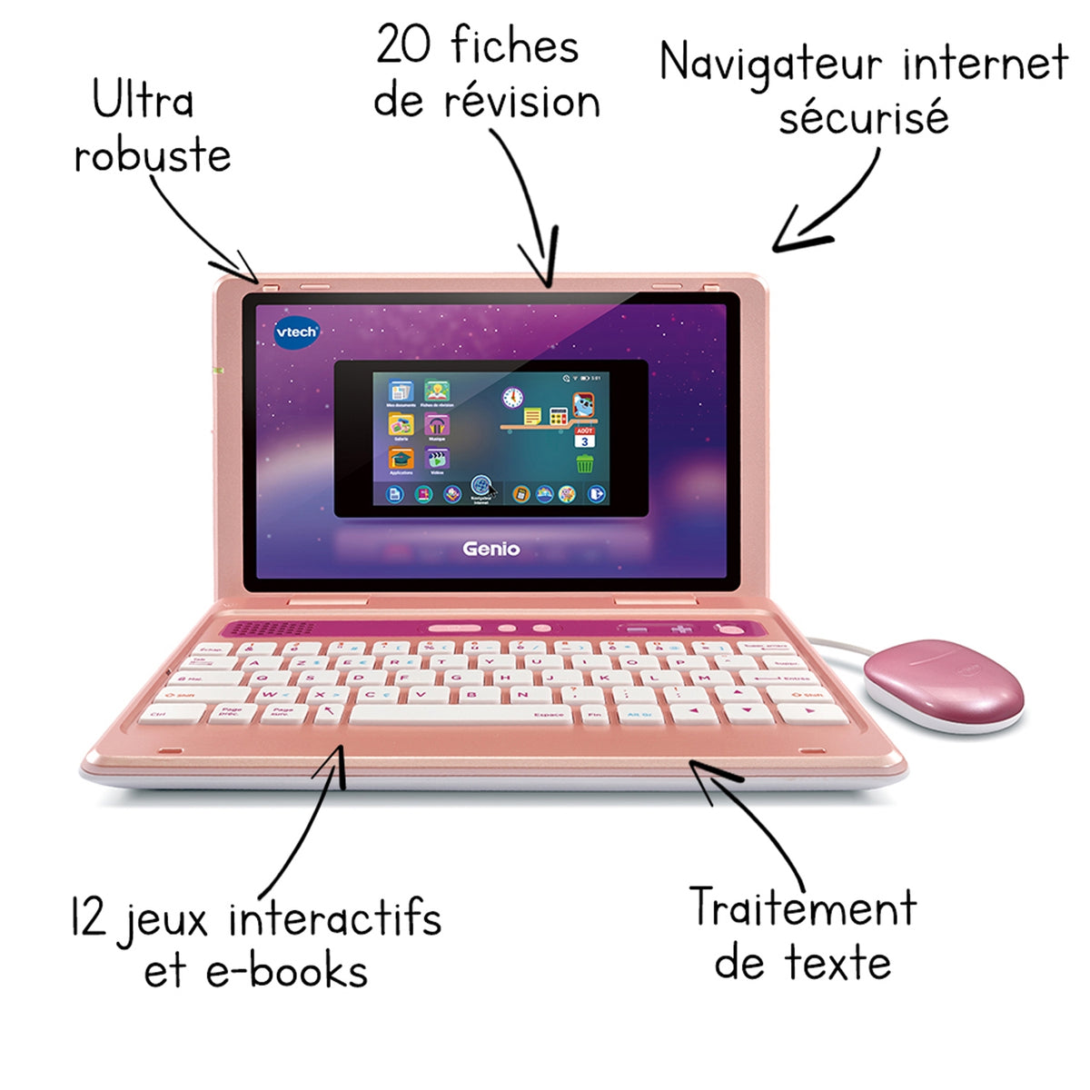 Vtech Genio mon premier vrai ordinateur rose