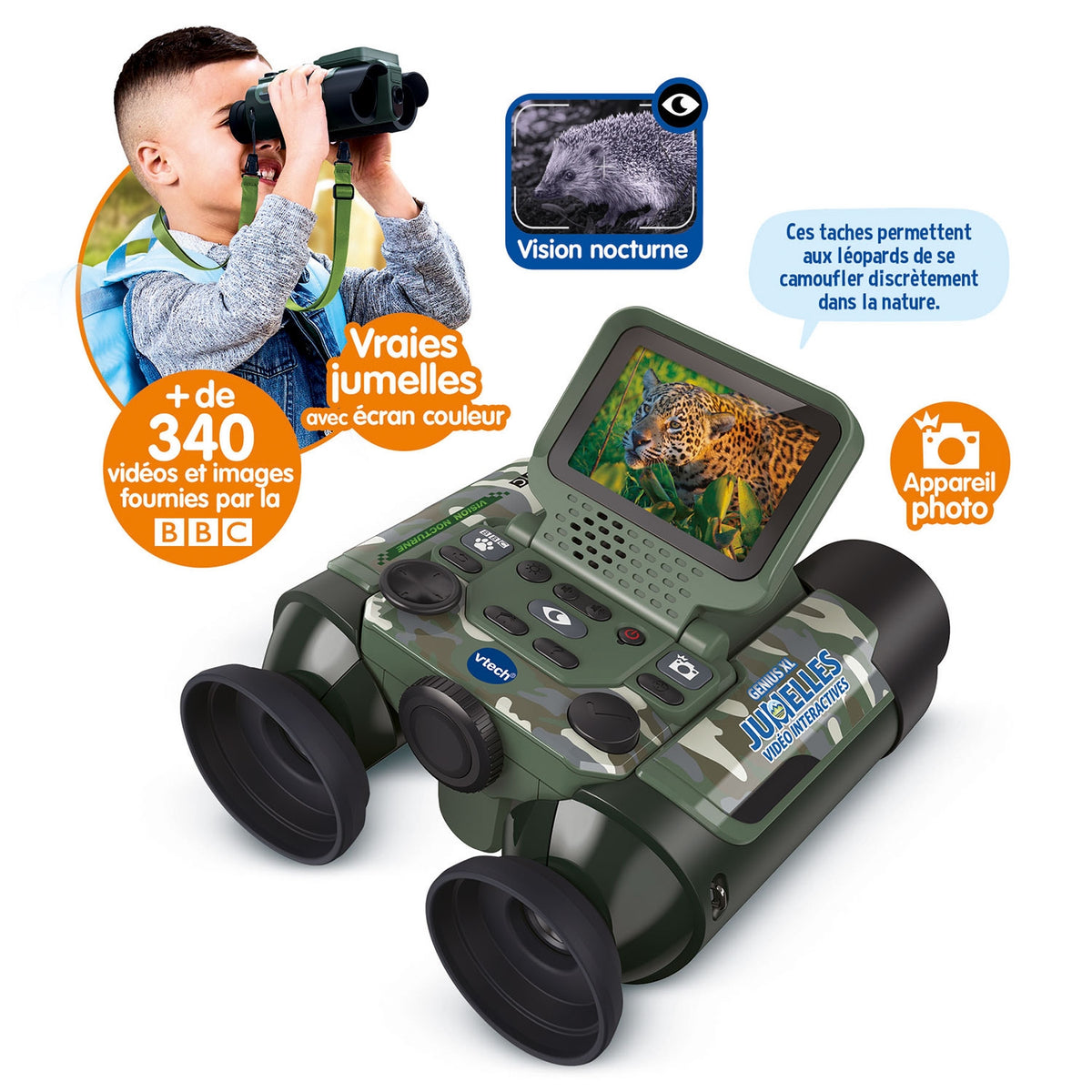 Vtech Genius XL - Jumelles vidéo interactives (camouflage)