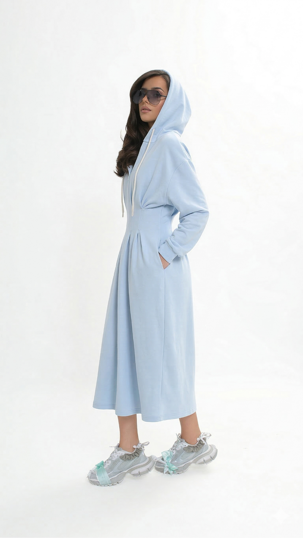 Robe en molleton à capuche et poches