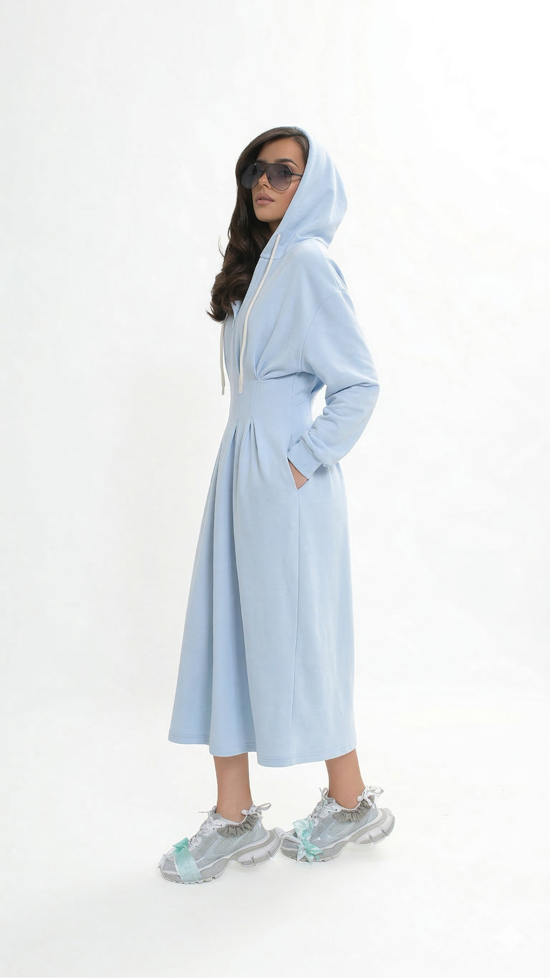 Robe en molleton à capuche et poches