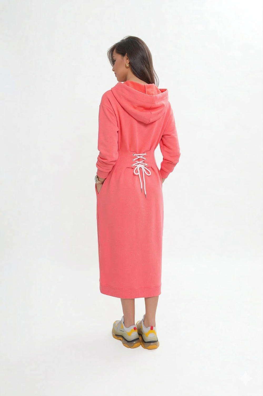Robe en molleton à capuche et poches