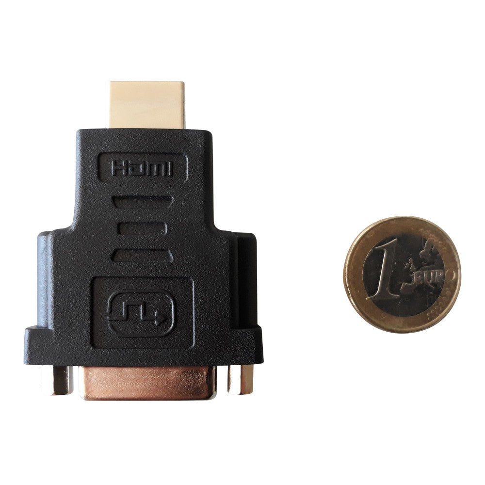 Adaptateur HDMI vers DVI-D M/F, Connecteurs Plaqués Or, Noir