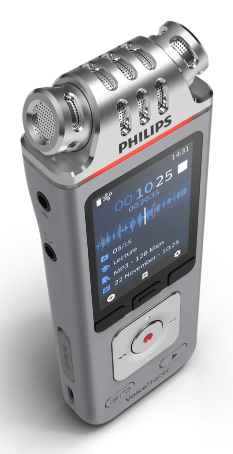 Philips DVT4115 Digital Voice Tracer Carte flash Chrome, Argent