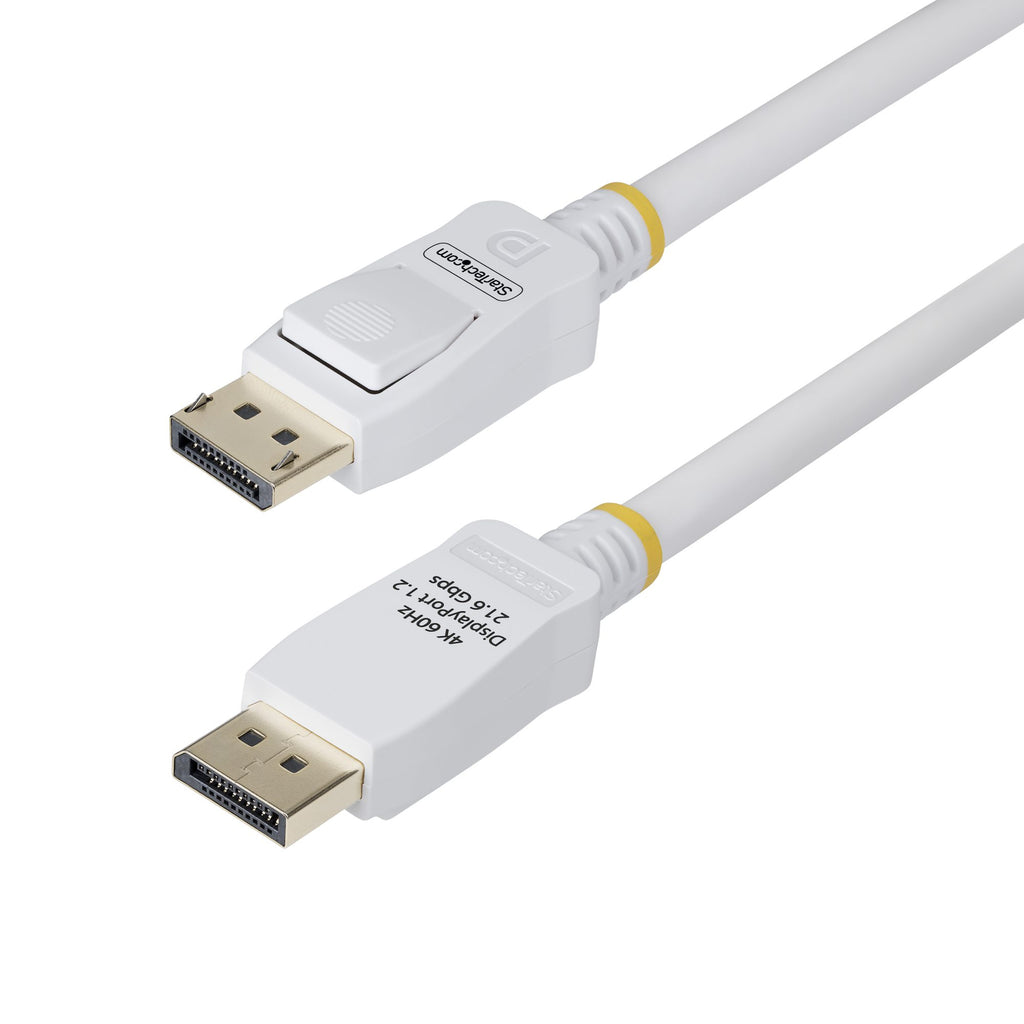 StarTech.com Câble DisplayPort 1.2 Blanc 3m Certifié VESA, 4K 60Hz, 21.6Gbps, Connecteurs Verrouillables M/M