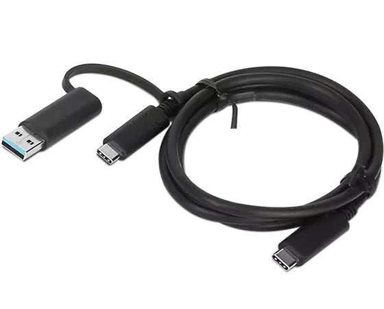 Lenovo 4X90U90618 câble USB USB 3.2 Gen 1 (3.1 Gen 1) 1 m USB A/USB C USB C Noir