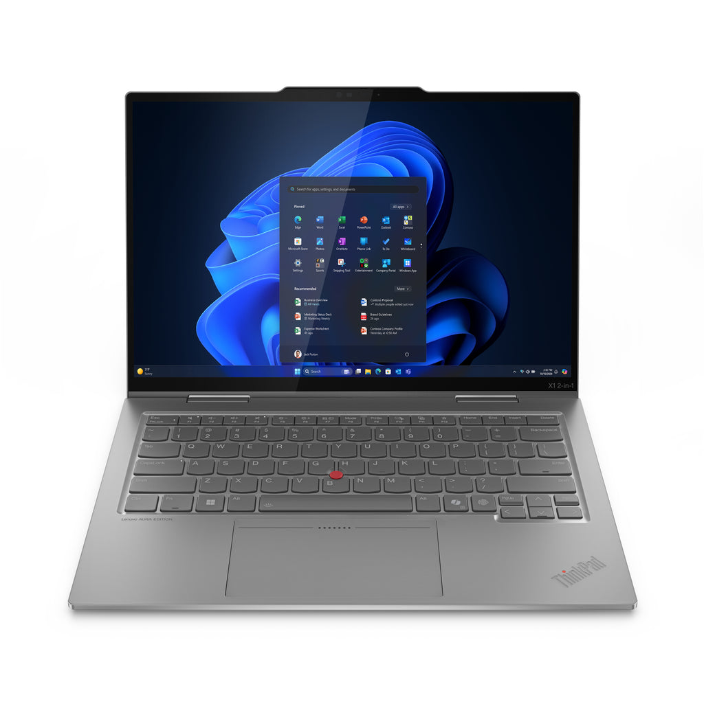 Lenovo ThinkPad X1 2-in-1 Gen 10 Aura Edition Copilot+ PC Intel Core Ultra 7 258V Hybride (2-en-1) 35,6 cm (14") Écran tactile 2.8K 32 Go LPDDR5x-SDRAM 1 To SSD Wi-Fi 7 (802.11be) Windows 11 Pro Allemand Gris
