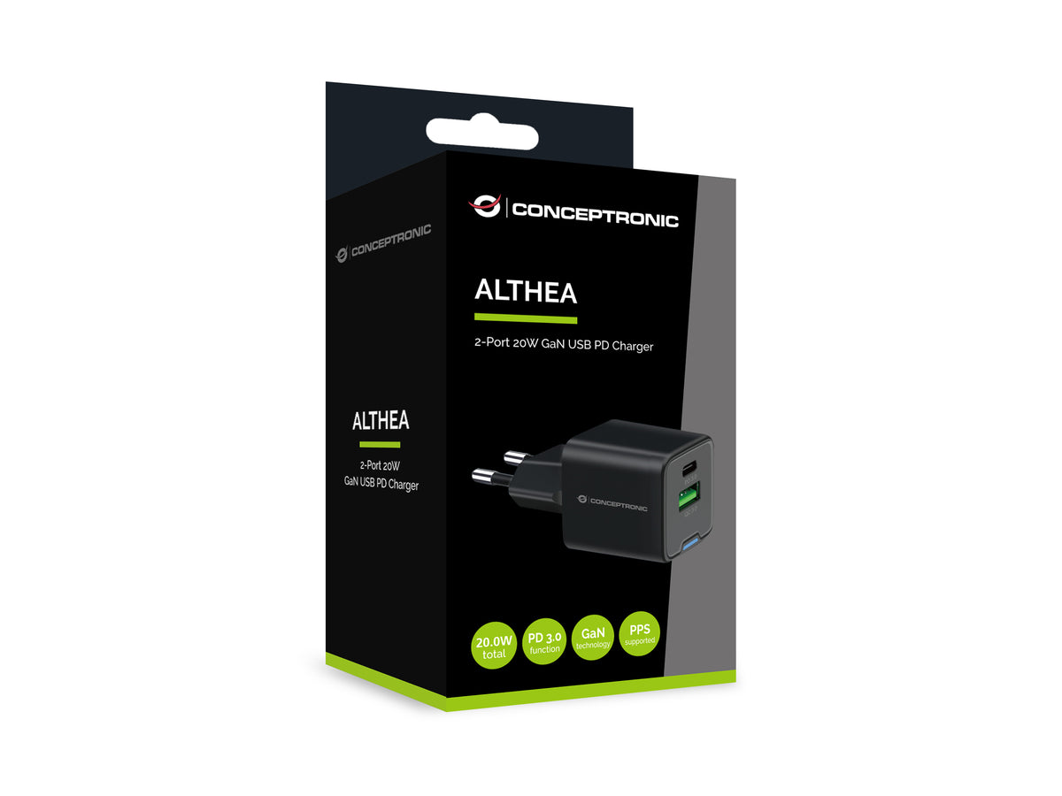 Conceptronic ALTHEA15B Chargeur Universel Secteur Charge Rapide, Noir