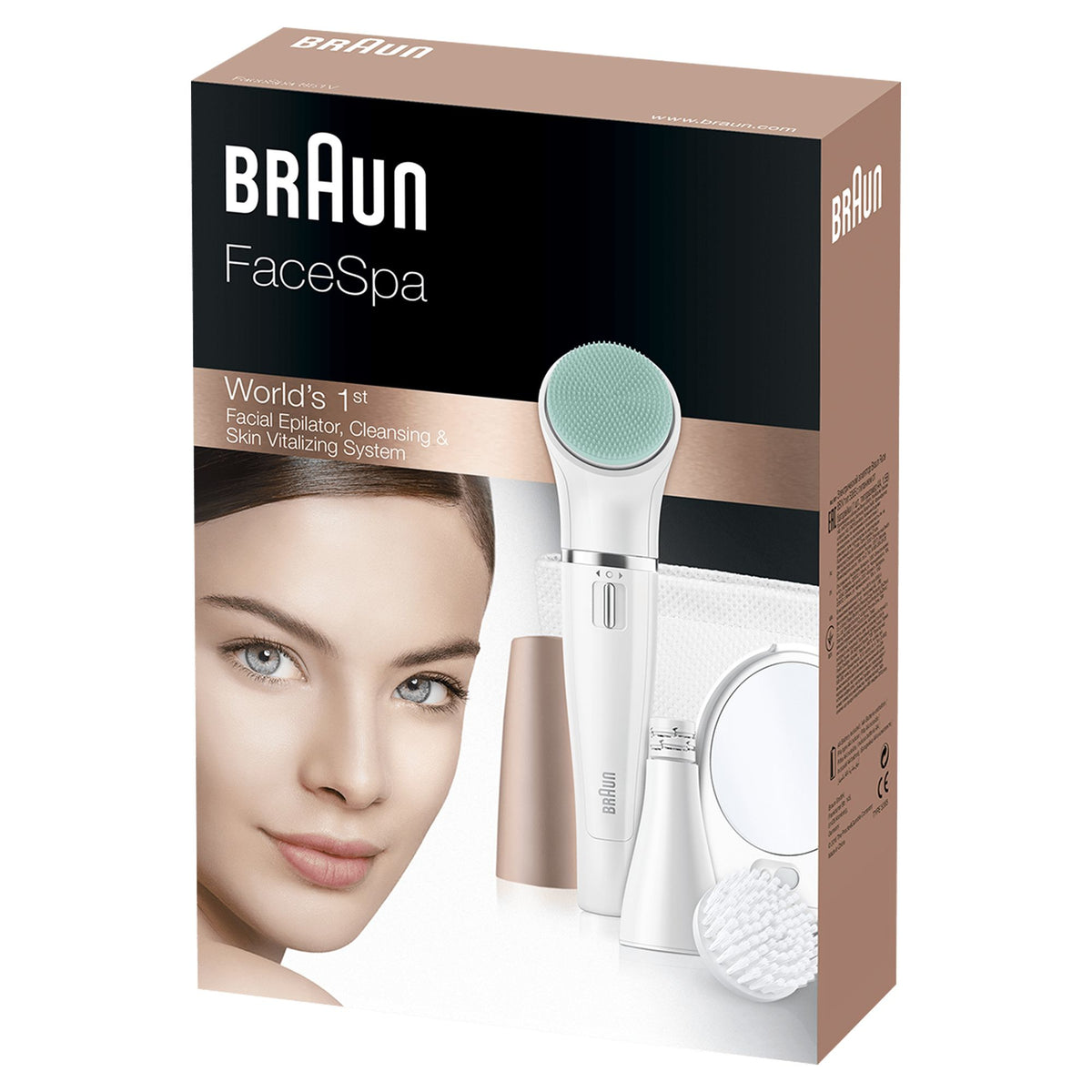 Braun FaceSpa 851V Or, Blanc