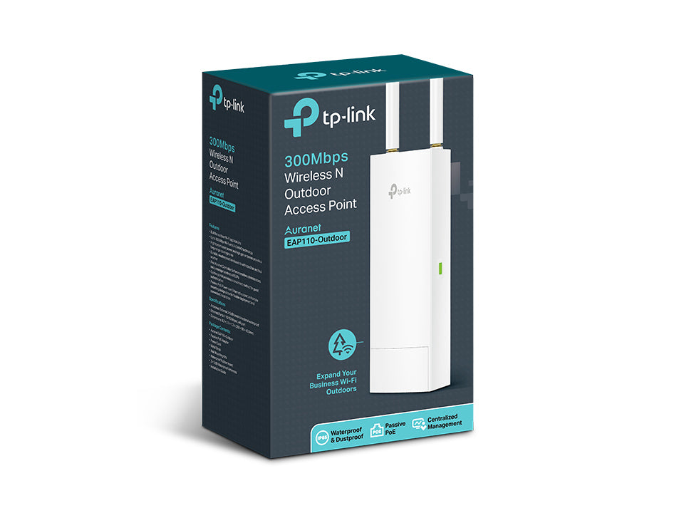 TP-Link Omada EAP110-Outdoor 300 Mbit/s Blanc Connexion Ethernet, supportant l'alimentation via ce port (PoE)