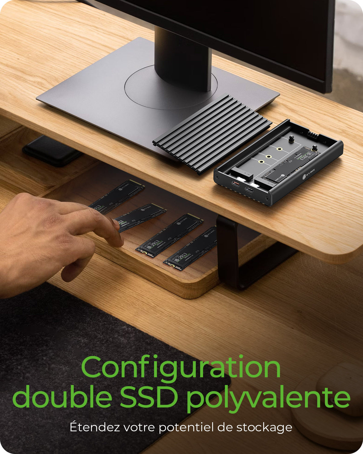 ICY BOX IB-2817M-C32 Caja externa para unidad de estado sólido (SSD) Negro M.2