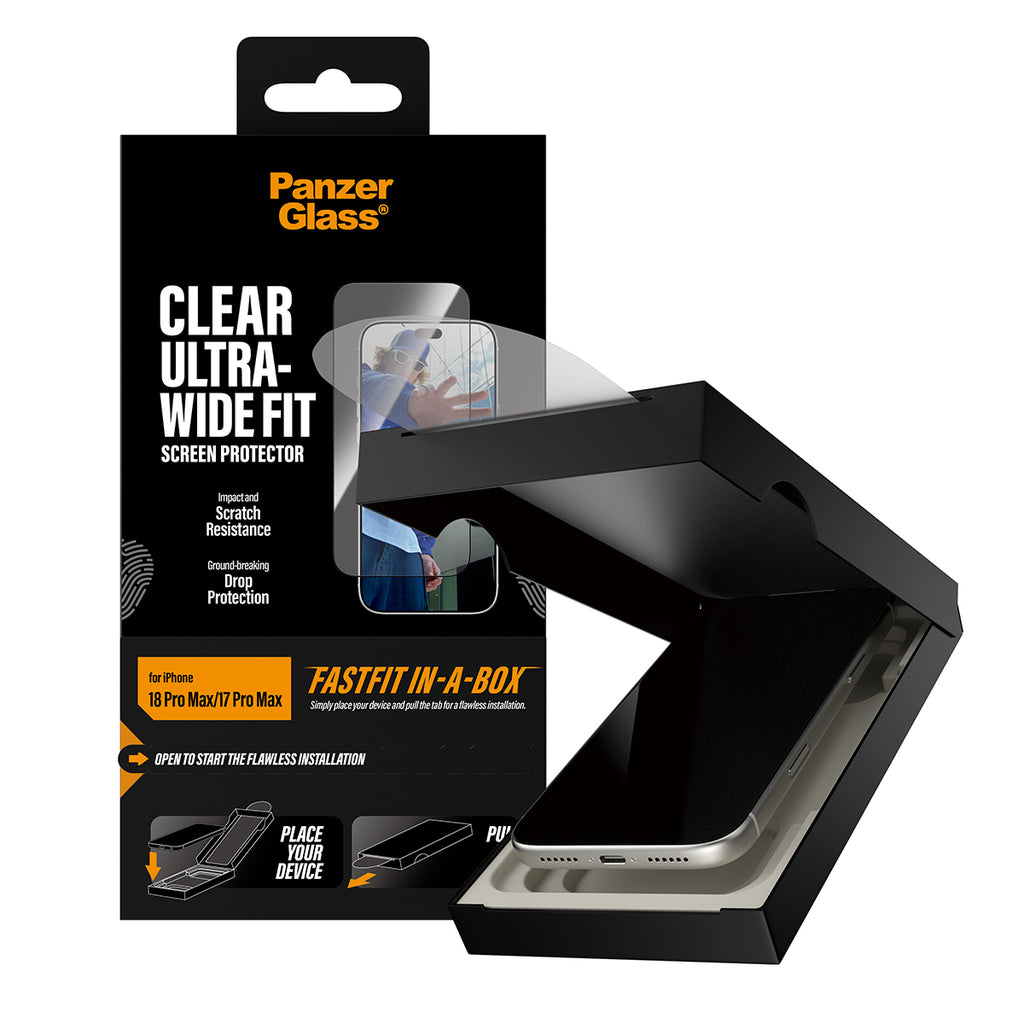 PanzerGlass ® Screen Protector iPhone 2026 Pro Max | 17 Pro Max | Ultra-Wide Fit w. FASTFIT IN-A-BOX Protection d'écran 