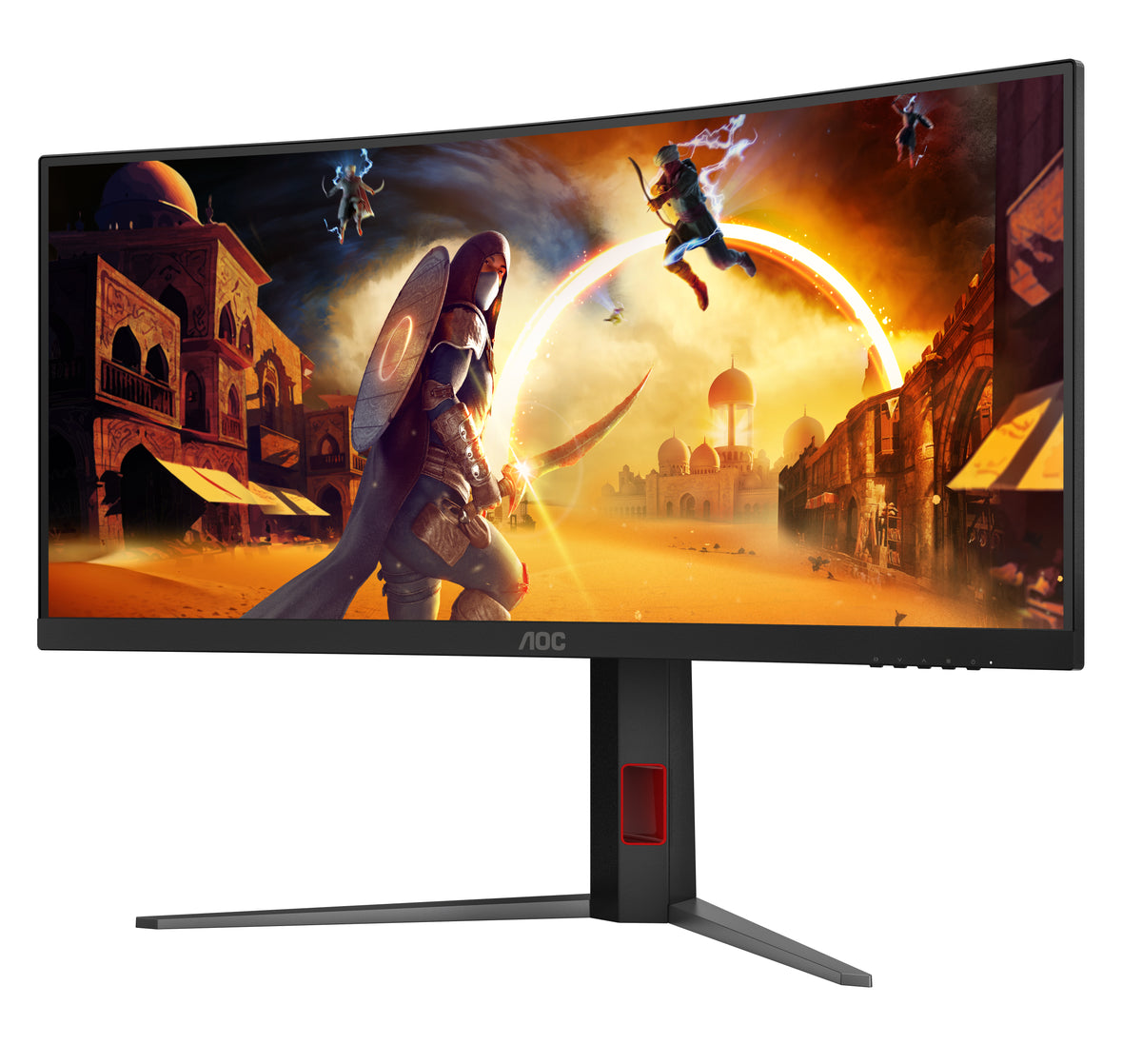 AOC G4 CU34G4AD écran plat de PC 86,4 cm (34") 3440 x 1440 pixels Noir, Rouge
