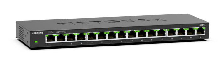 NETGEAR GS316 Switch Ethernet Gigabit Non-géré L2, 16 Ports RJ-45, Noir