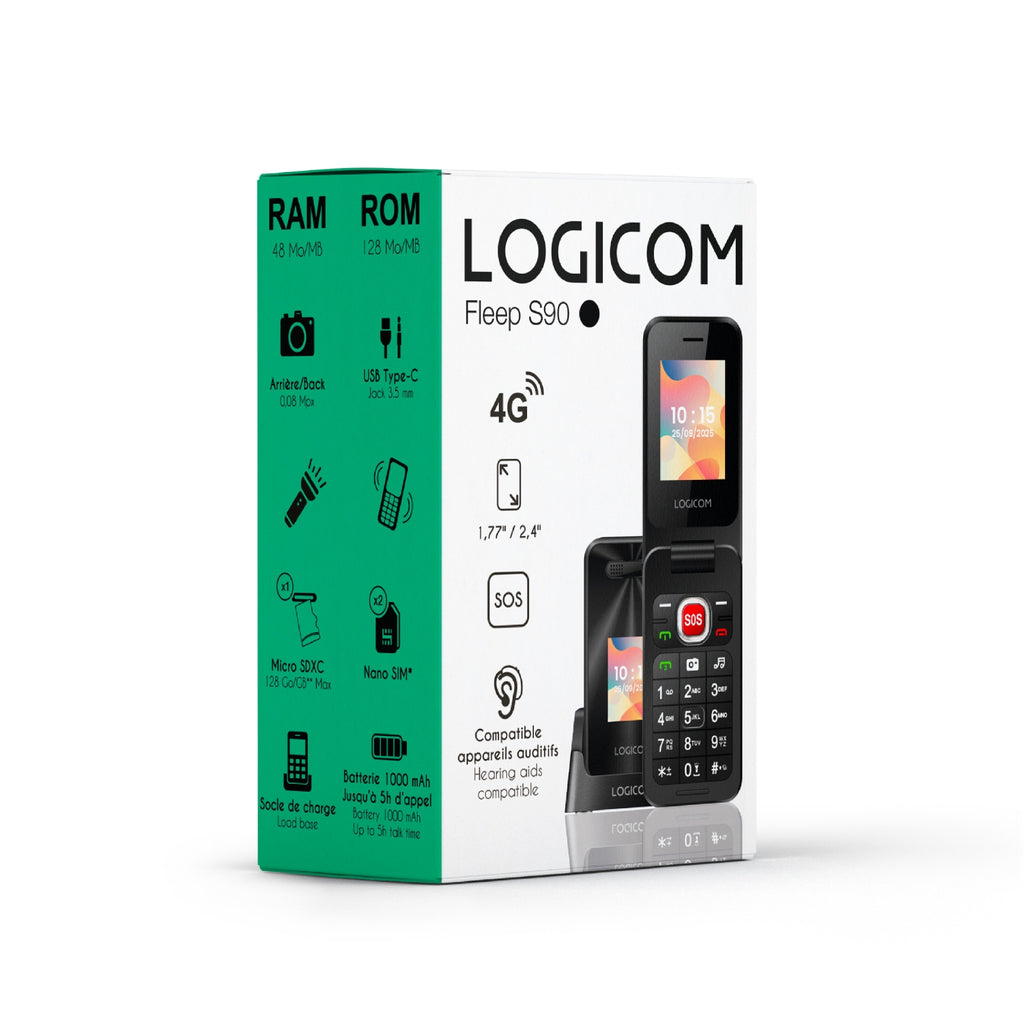 Logicom Téléphone portable Clapet, 4G - Fleep S90