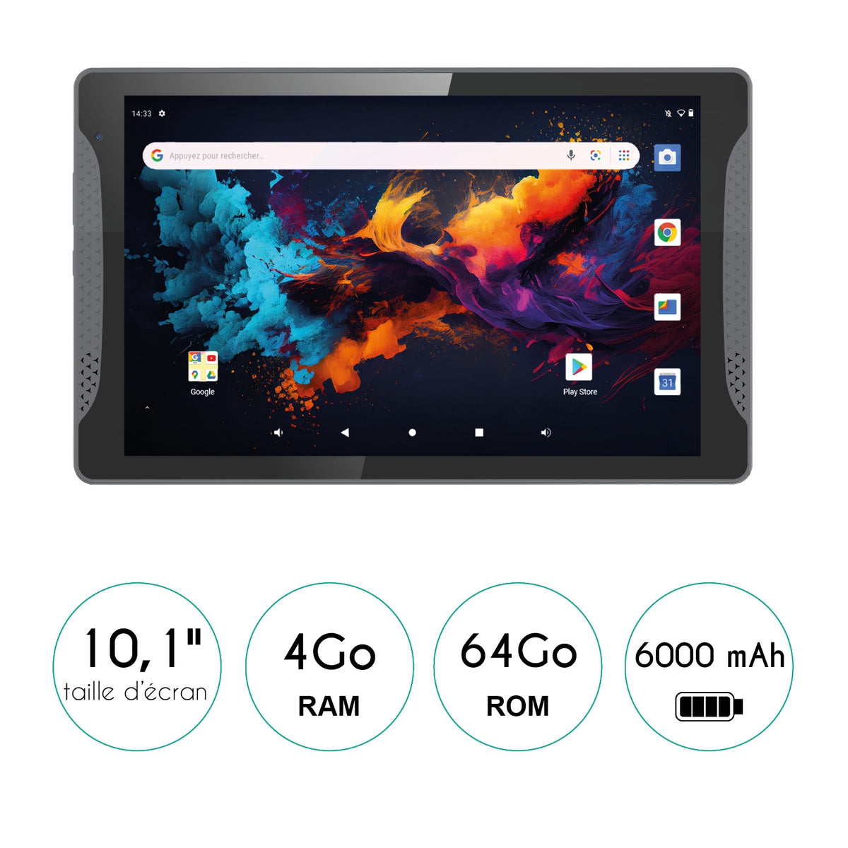 Logicom Tablette tactile Stand Pro 2 10,1'' 64 Go Wi-Fi Gris