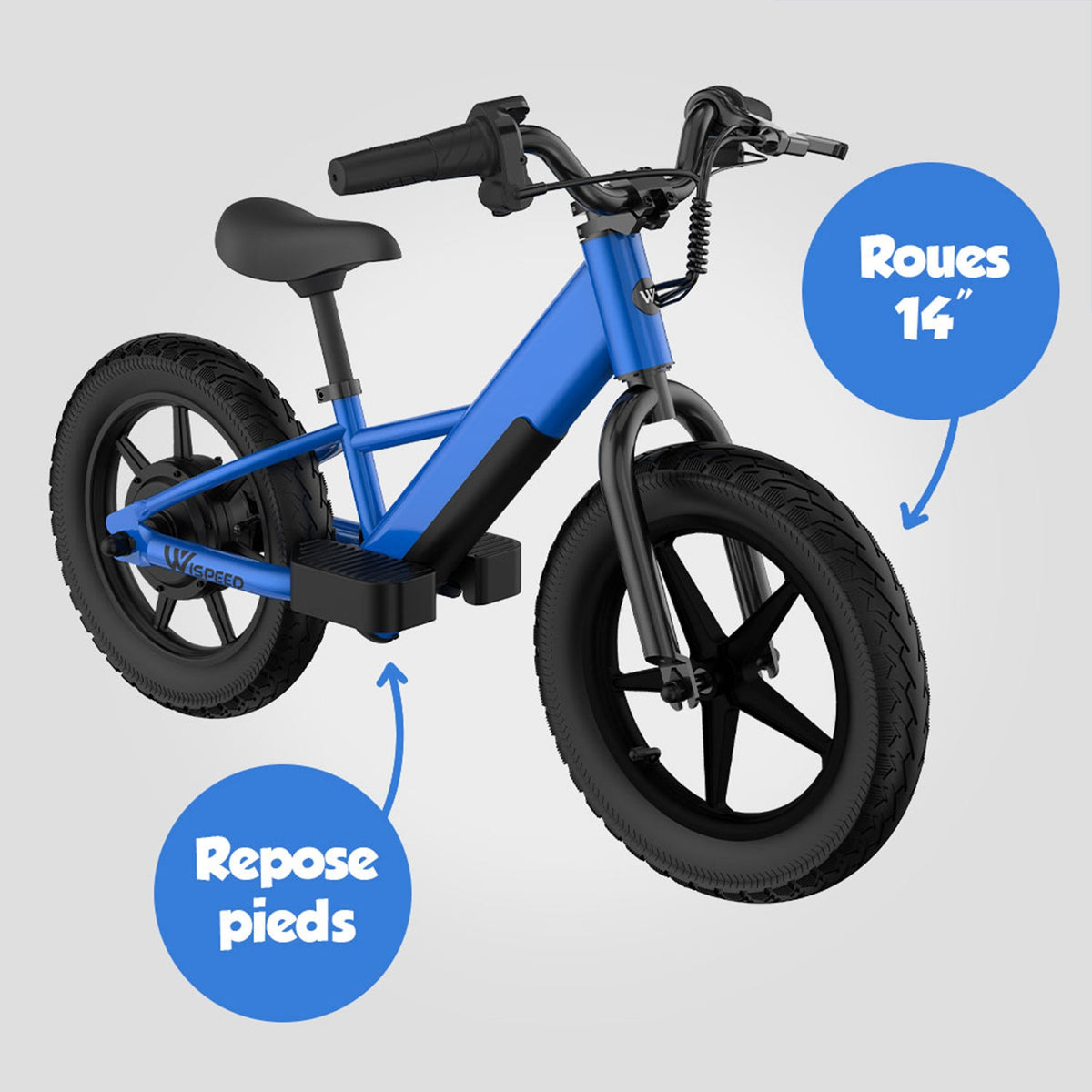 Wispeed Draisienne WIKIDS bleu 14P 100W