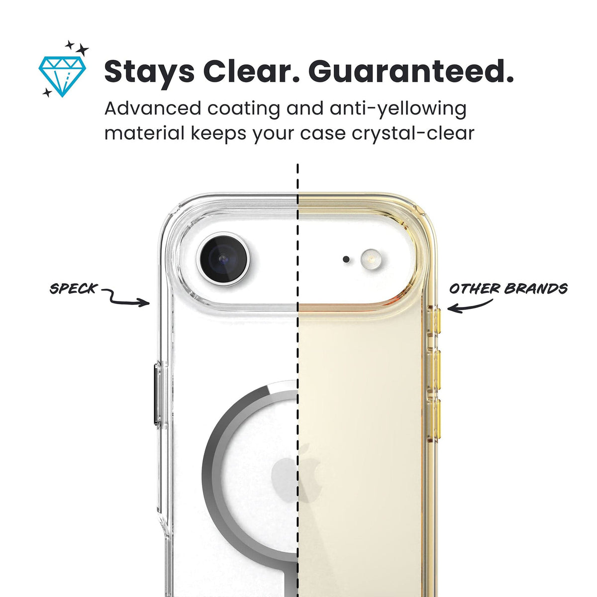 Speck 150963-3240 Coque de Protection pour iPhone Air 6.5", Transparent et Argent